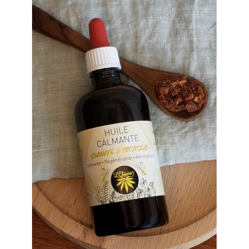 Huile calmante chanvre, miel, propolis