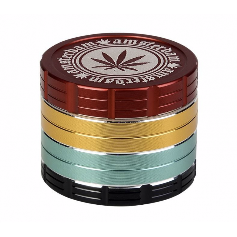 GRINDER GRACE GLASS AMSTERDAM RASTA 50MM